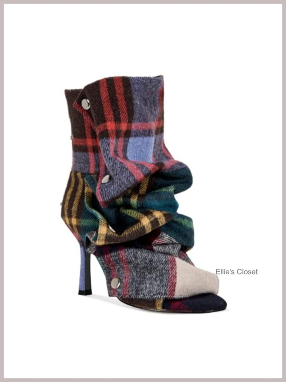 RKQ Women's Stiletto Heel Open Toe Slouchy Ankle Boots